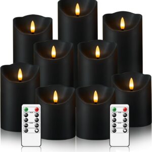 black flameless candles with remote