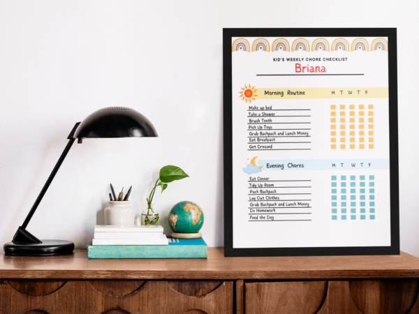 Rainbow Printable Children's Personalized Chore List - Image 9