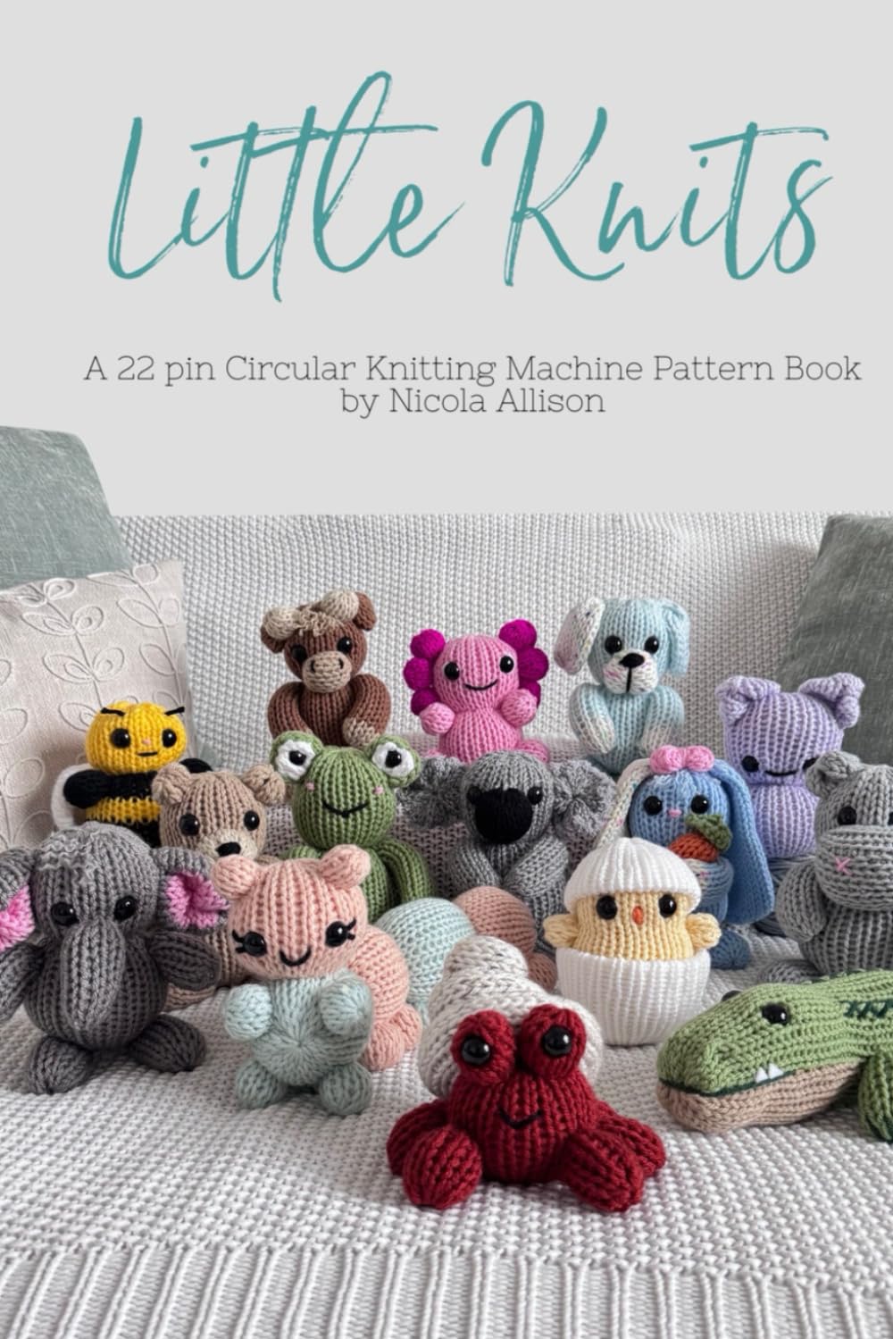 a picture of items knitted with a circular knitting machine. 