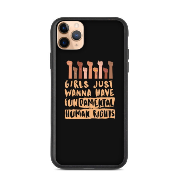 Girls Just Wanna Have Fundamental Human Rights Speckled iPhone 11 Case